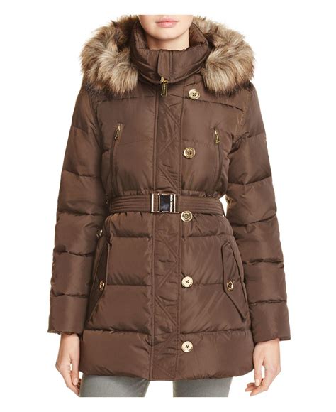 brown michael kors coat|michael kors black winter coat.